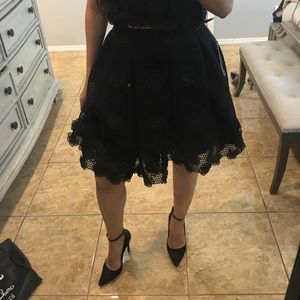 Black Two piece mini skirt and crop top